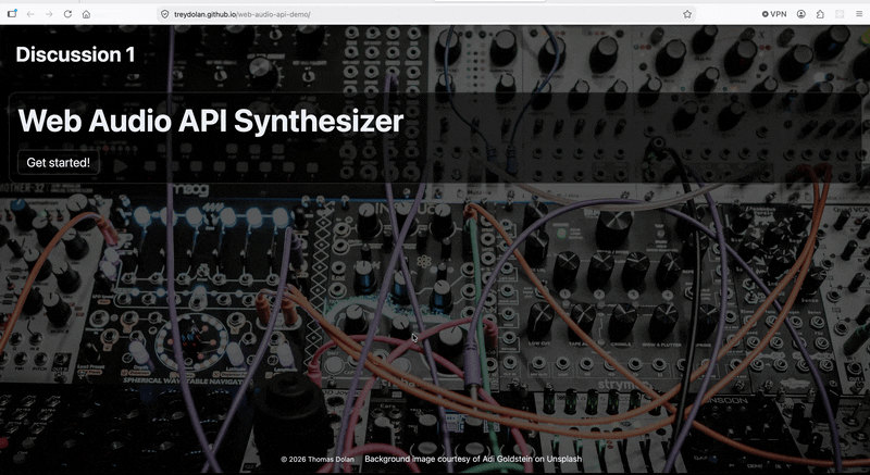 Web Audio API demo preview